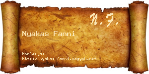 Nyakas Fanni névjegykártya